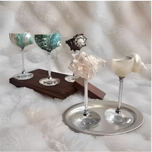 แก้วกระดูกทำมือรักษ์โลก ดีไซน์เปลือกหอย แนวชายฝั่งและทันสมัย ของขวัญตกแต่งงานแต่งงานและบ้าน แพ็คขายส่ง - Product Image 3