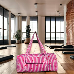 Sac de voyage décontracté de luxe matelassé à la machine, imprimé bohème d'été, imprimé à la main, en coton, sac de sport tendance, grande capacité - Product Image 1