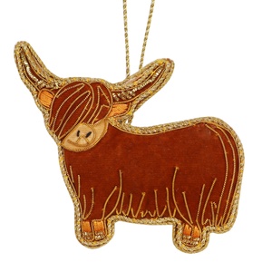 Adornos bordados de tela de Navidad hechos a mano personalizados al por mayor Santa camello Reno oveja cabra caballo árbol adornos - Product Image 5