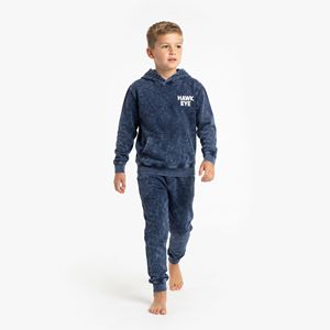 Conjunto de Sudadera con Capucha y Pantalones de Algodón Lavado al Ácido para Niños, Corte Regular, Logotipo Personalizado, Ropa Casual de Estilo Urbano - Product Image 1