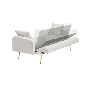 69-Inch Beige Adjustable for Teddy <b>Sofa</b> Bed for <b>Small</b> Space for Living Room and <b>Bedroom</b> - Product Image 5