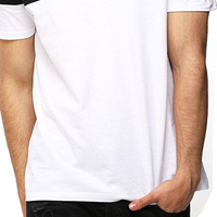 Kaos Jersey Pria Ukuran Besar Lengan Pendek O-Neck Kasual Rajutan dengan Trim Kontras