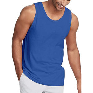 Débardeur côtelé pour homme en mélange coton-polyester, sans manches, texture verticale, coupe ajustée, pièce esthétique pour superposition - Product Image 1