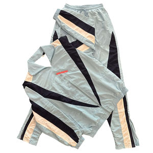 Ensemble de survêtement coupe-vent pour homme, veste et pantalon, couleur personnalisée, broderie, vêtements de sport légers, nylon, capuche, patchwork - Product Image 2