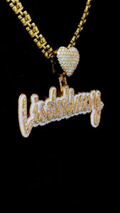 VVS D Moissanite diamante chapado en oro Hip Hop esmalte blanco letra nombre colgante personalizable fábrica al por mayor joyería fina - Product Image 5