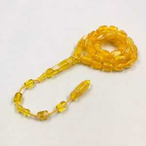 Chapelet islamique en résine fait main, forme hibou jaune, moulé, décoratif, cadeau religieux - Product Image 1