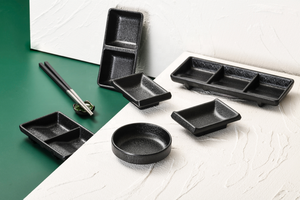 Plato de Melamina Duradero y Elegante de Tres Compartimentos para <span class=keywords><strong>Sushi</strong></span>, Barbacoa, <span class=keywords><strong>Restaurante</strong></span>, Comercial, con Divisiones para Salsas - Product Image 5