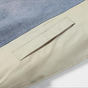 Chaqueta Bomber de Mezclilla para Hombre, Cuello Camisero, Cierre de Cremallera, Estilo Casual, Bloques de Color, Logotipo Bordado en la Parte Delantera, Ropa de Otoño - Product Image 6