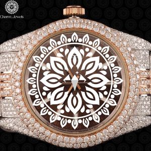 Charm_Jewels Luxury Women's <b>Diamond</b> <b>Watch</b> 38mm Round Analog Quartz Stainless Steel Band Folding Clasp - Product Image 5