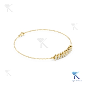 Lab Grown Diamond Marquise Cut Station Chain <b>Bracelet</b> 14K 18K <b>Solid</b> Gold Fine Women Minimalist Jewelry Manufacturer Wholesale - Product Image 3
