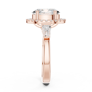 Anillos de Boda de Lujo en Oro Amarillo de 14K con Diamante Cultivado en Laboratorio IGI de 2 CT VS1 Corte Ovalado con Halo, Anillos de Compromiso - Product Image 4