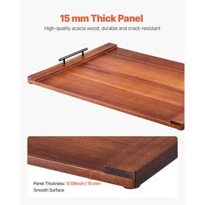 Coperchio per Fornello in Legno di Acacia con Manici, per Fornelli a Gas/Elettrici e Camper, Utilizzabile anche come Tagliere - Product Image 4