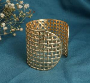 New Geometric Pattern Brass Cuff Stack Wedding Party Festive <b>Adjustable</b> Vintage Chunky Bangle Boho Statement Jewelry <b>Bracelet</b> - Product Image 1