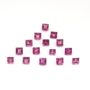 3MM Natural Garnet Square Cut Faceted Loose Gemstone Garnet Square Shape Calibrated <b>Stone</b> <b>Beads</b> For Jewelry Making Wholesale - Product Image 1