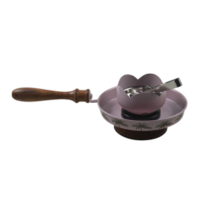 High-quality stainless steel dhoop powder coated and finished with a resin coating Incense Burner Wooden Handle & Anti SlipBase - Product Image 5