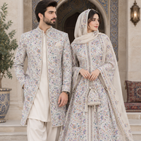 Base en coton naturel tricoté, brodé, motif mandala circulaire à sequins, pour veste ethnique femme, lehenga de mariée, abaya