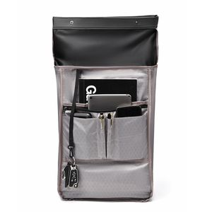 Minimalist Roll Top <b>Backpack</b> Nylon Water Resistant Laptop Compartment 20-39L Unisex Shoulder <b>Straps</b> Handle - Product Image 2