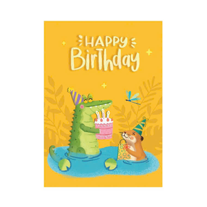 2026 New Collection 3D Pop-Up Card Crocodile Happy Birthday Theme <b>Paper</b> Gift Card for Celebrations <b>Handmade</b> Greeting Card - Product Image 3