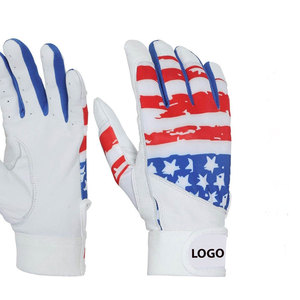 American Flag Printed Leather Durable Breathable Comfortable Professional Use Baseball Batting Gloves Custom Size Customized - Product Image 2