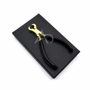Pince à couper les extensions de cheveux Black Gold Bond Cutter en acier inoxydable, pince à fusion pour l'élimination des extensions, instrument de beauté - Product Image 1