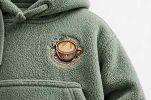 เสื้อฮู้ดดี้สีเขียวลายการ์ตูนกาแฟแบบยูนิเซ็กซ์ พร้อมกางเกงจ็อกเกอร์ ชุดลำลองสองชิ้นสำหรับฤดูหนาว ผ้าฝ้าย 100% - Product Image 3