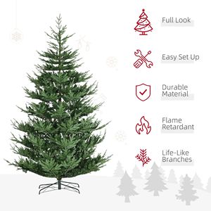 Albero di Natale Artificiale Pre-Illuminato da 2,7 m con 1939 Rami di Pino Realistici, Base Verde in Acciaio ad Apertura Automatica per Decorazioni Natalizie - Product Image 4