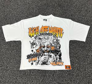 Wholesale Custom Streetwear Oversized Graphic T-Shirt Men 100% Cotton Heavyweight Puff Print Tee Hip Hop Vintage Style <b>Tshirt</b> - Product Image 1