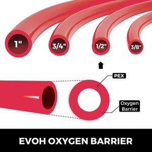 ท่อ PEX ขนาด 1/2 นิ้ว x 900 ฟุต พร้อมแผ่นกั้นออกซิเจน EVOH สำหรับระบบทำความร้อนใต้พื้นแบบรังสีในบ้านและอาคารพาณิชย์ ระบบ HVAC - Product Image 3