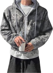 Wholesale Camo <b>Zip</b> Up Hoodies Custom Embroidery Patch Heavyweight Fleece Streetwear Men's Camouflage <b>Hooded</b> Jacket - Product Image 5