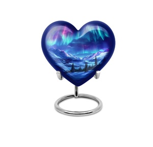 Urne funéraire décorative en forme de cœur pour cendres humaines, petite urne en forme de cœur avec support, très vendue et magnifique. - Product Image 6