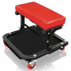 Asiento rodante plegable para mecánico con bandeja para herramientas, taburete de taller con asiento acolchado y 4 ruedas giratorias, GAPGAR022 - Product Image 4