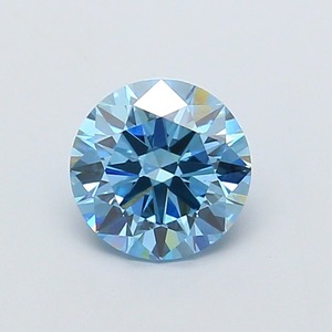 Diamant CVD de laboratoire taille ronde, 1,09 carat, couleur bleu vif fantaisie, clarté VS2, polissage excellent, pierre brute de qualité supérieure pour bague - Product Image 1