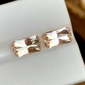 Par de Gemas Sueltas de Morganita Natural con Corte Elegante, Color Rosa Melocotón, para Joyería, Piedra de Primera Calidad - Product Image 3