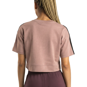T-shirt court pour femme, anti-transpiration, manches courtes, col rond, tissu doux, idéal pour le fitness et l'entraînement, prix bas - Product Image 2