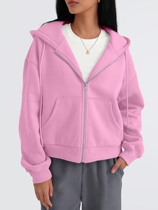 Custom Stylish Oversized Zipper <b>Hoodie</b> <b>for</b> <b>Women</b> New Fashion <b>Long</b> Sleeve Ladies Zip Up <b>Hoodie</b> Sweatshirt OEM Wholesale - Product Image 4