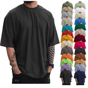 T-shirt d'été pour homme et femme, couleur unie, manches courtes, coupe ample, grande taille, tissu tricoté 220 grammes - Product Image 5