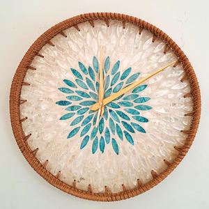 <b>Wall</b> hanging <b>clocks</b> for home <b>decor</b> luxury handcrafted rattan <b>clock</b> with mother of pearl inlaid - Product Image 5