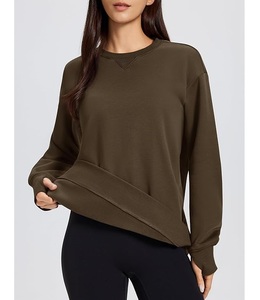 Sudadera de Algodón para Mujer, de Lujo, Manga Larga, Cuello Redondo, Hombros Caídos, Color Sólido, Cómoda, Talla Grande, del Mejor Precio, de Bangladesh - Product Image 3