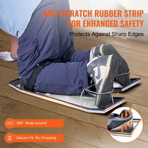 Tavolette di Protezione per Ginocchia in Acciaio Inossidabile 28 x 8 per Macchine Edili, con Pattini Scorrevoli per Lavori su Calcestruzzo - Product Image 5