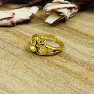 Meilleures bagues Om en laiton plaqué or 18 carats pour femmes, style bohème, religieuses, spirituelles, yoga, délicates, pour mariage et fiançailles, bijoux certifiés - Product Image 4