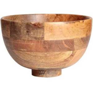 Bol à salade en bois d'acacia bicolore, rond, grain de bois naturel, pour fruits et riz, vente en gros, vaisselle personnalisée pour hôtels - Product Image 4
