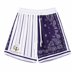 Custom Men's Basketball Gym Athletic Wear Double <b>Layer</b> Mesh Shorts Flame Print 100% Elastic <b>Mid</b> Solid Hot High Street - Product Image 1