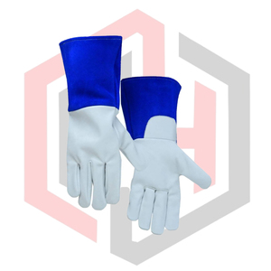 Guantes de Soldadura MIG de Cuero Azul para Coser, Antiestáticos, Sin Silicona, Flexibles, Transpirables, Resistentes a Desgarros y al Desgaste - Product Image 3