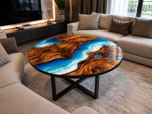 Premium Live Edge Solid Wood <b>Epoxy</b> Resin River <b>Table</b> Custom Handmade Dining <b>Table</b> Modern Luxury Furniture for Home Office Villa - Product Image 4