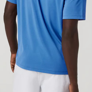 T-shirt pour homme bleu ciel avec logo personnalisé, t-shirt de sport décontracté respirant léger de qualité supérieure, col rond, manches courtes, mode estivale - Product Image 5
