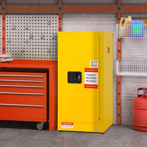 Armadio di Stoccaggio per Liquidi Infiammabili in Acciaio Laminato a Freddo da 16 Galloni, 18,1 X 18,1 X 35,4, Attrezzatura di Sicurezza Antideflagrante per Stoccaggio Chimico - Product Image 5