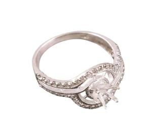 Base vierge en argent sterling 925 massif et or 18 carats, sertissage à 6 griffes, écologique, sans plomb ni nickel, semi-monture de créateur pour bijoux cocktail - Product Image 1