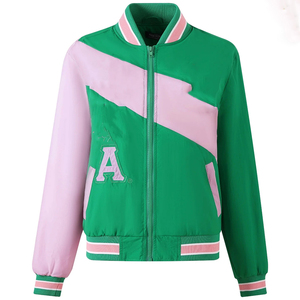 เสื้อแจ็คเก็ตวินด์เบรกเกอร์เปลี่ยนสีได้ สีเขียว ชมพู ม่วง แบบกลับด้านได้ ยูนิเซ็กส์ น้ำหนักเบา สวมใส่สบาย เหมาะกับกิจกรรมกลางแจ้ง มีโลโก้ด้านหน้า - Product Image 1