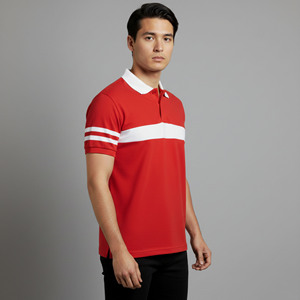 เสื้อโปโลผู้ชายผ้าฝ้าย 100% แบบสั่งทำพิเศษ 3 กระดุม แขนสั้น สีตัดต่อ พิมพ์ลายโลโก้แบบ DTF แห้งเร็ว - Product Image 3