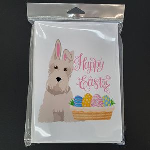 Whimsical A7 Tamaño 5x7 Tarjetas de notas en blanco Paquete de 8 Wheaten Scottish Terrier Tarjetas de felicitación de Pascua con sobres - Product Image 3